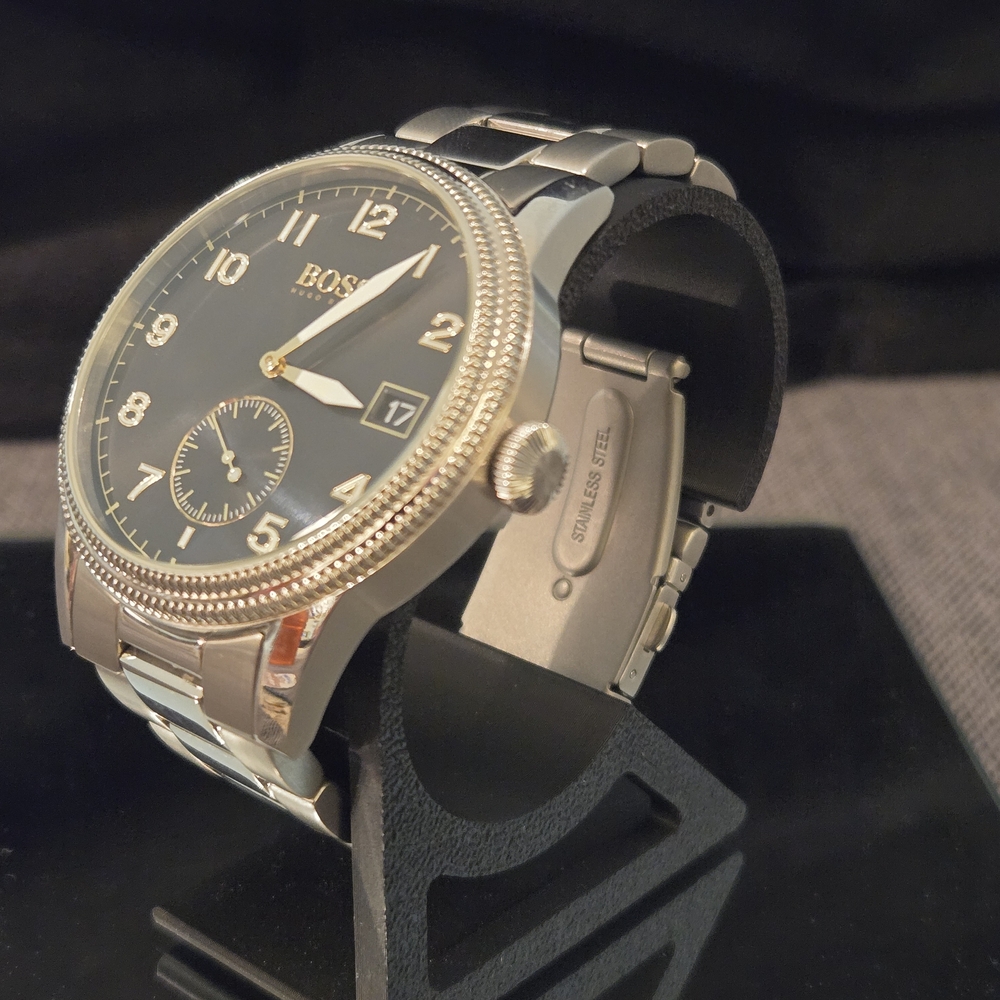 Hugo Boss Silver and Black Watch 44mm - Picture 4 of 8